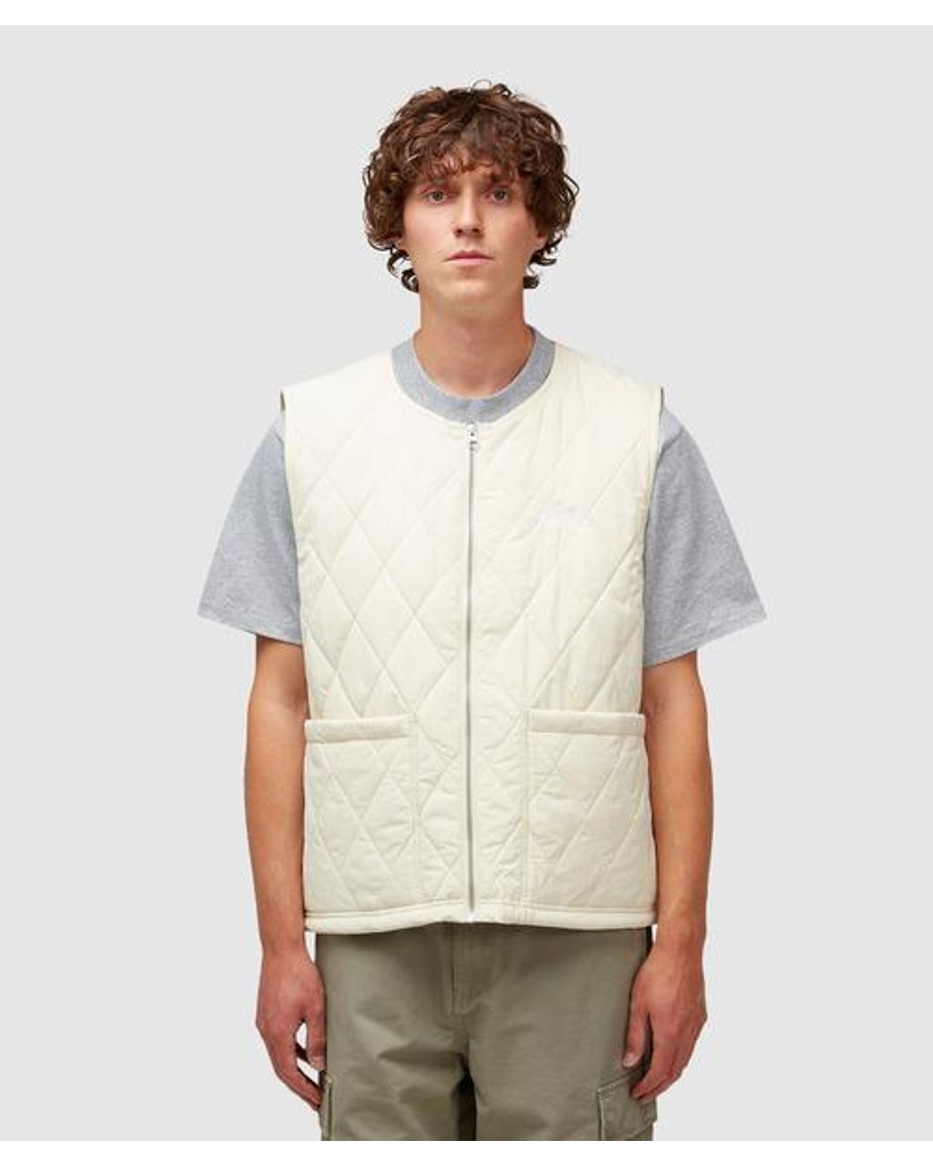 Stussy Diamond Quilted Vest in White for Men | Lyst Canada