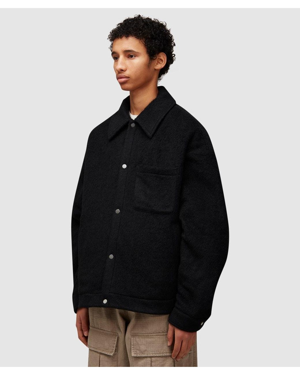 Cole Buxton Wool Overshirt ( in Black for Men | Lyst