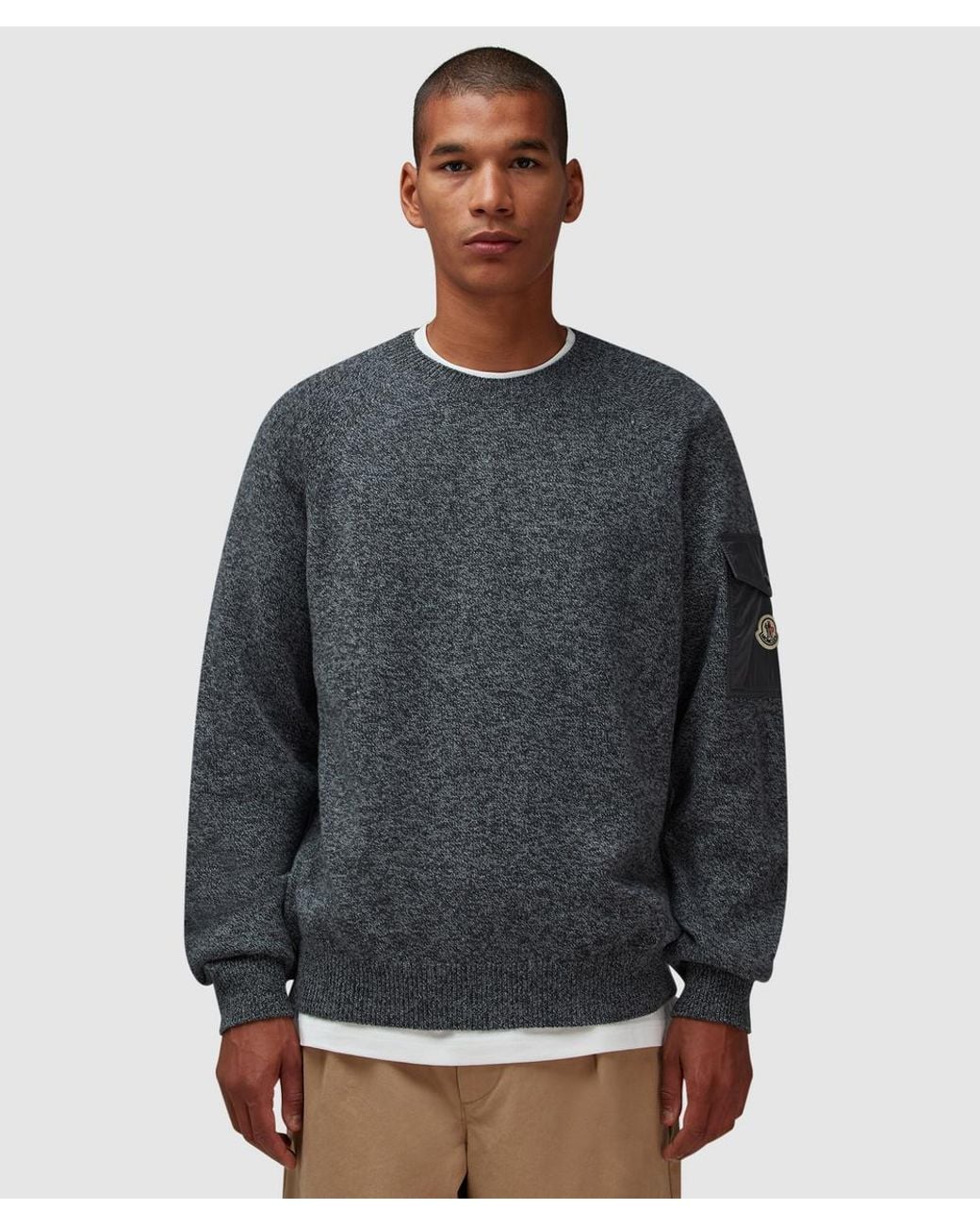 Moncler Cashmere Mouline Sweater in Gray for Men | Lyst