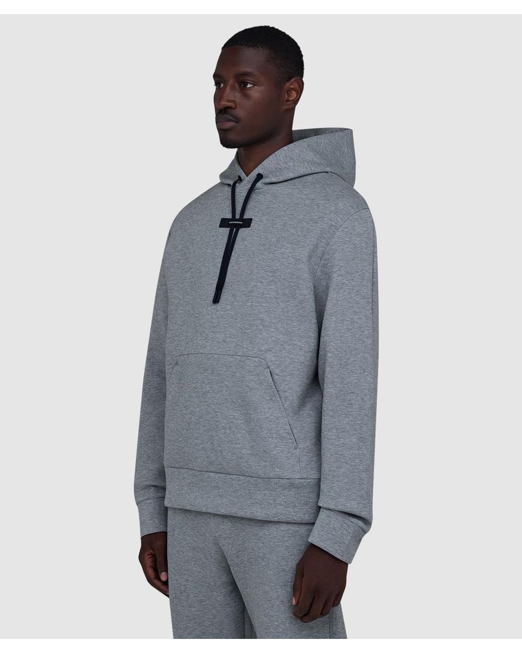 On Shoes Gray Focus Tech Hoodie (Basalt for men