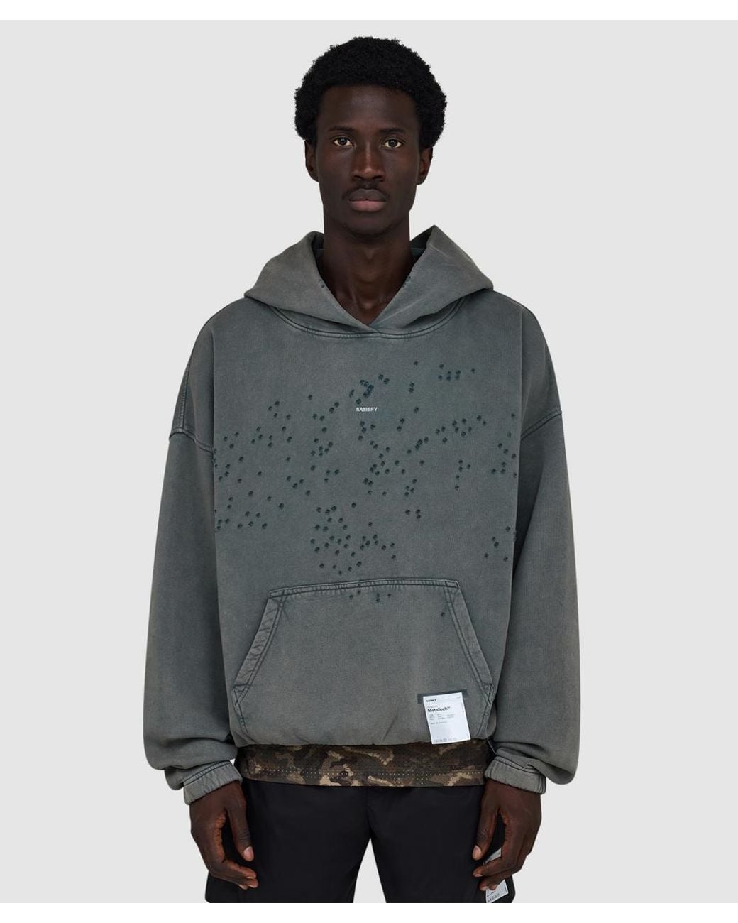 Satisfy Gray Mothtech Hoodie (Faded for men