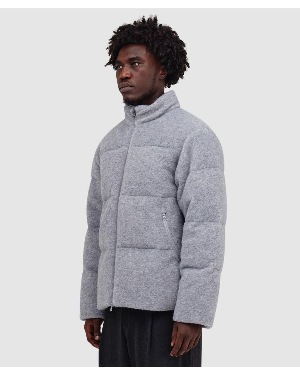 Hiking Patrol Gray Element Texture Down Jacket for men