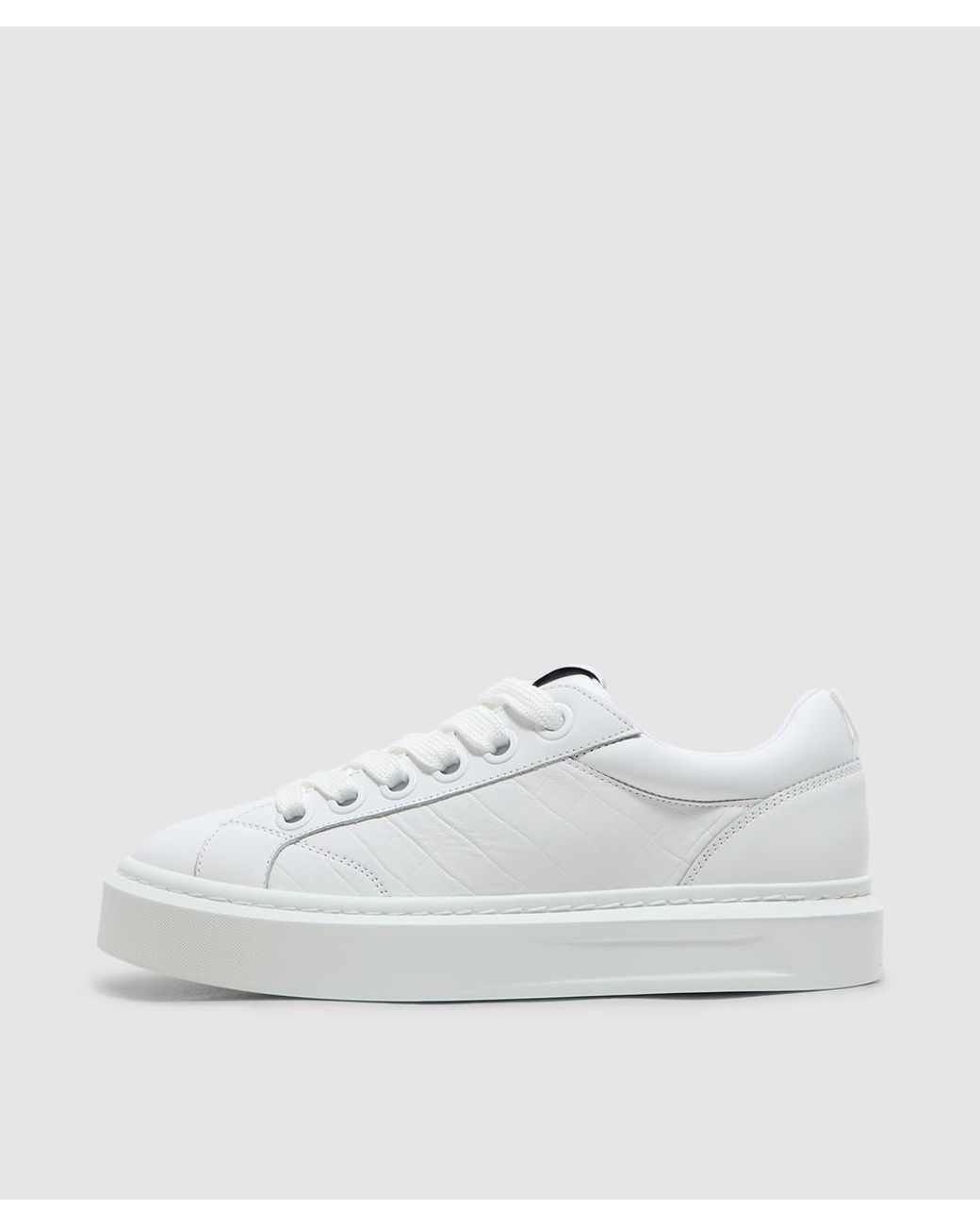 Cleens White Ace Woven Leather Sneaker (Optic for men