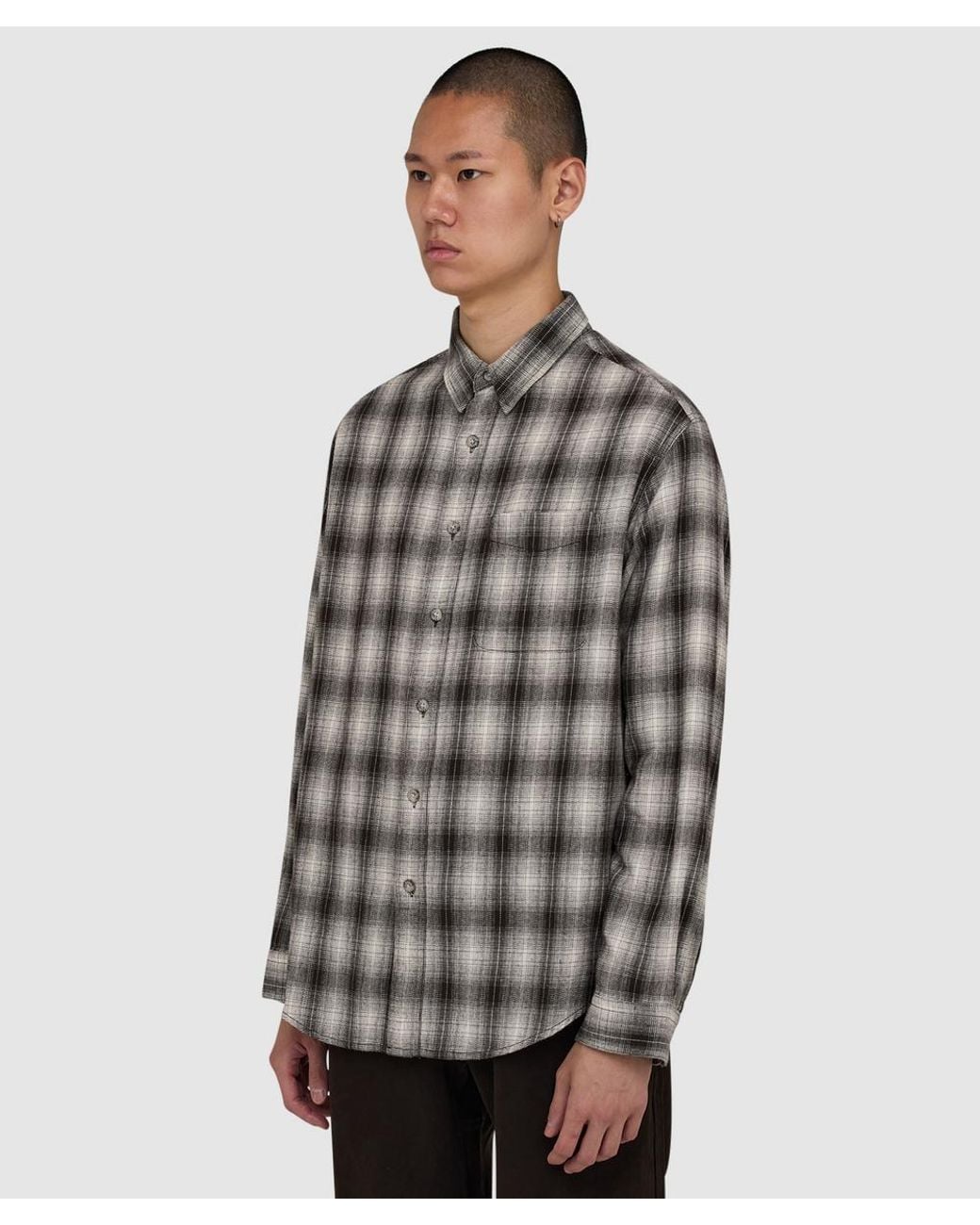 Gramicci Gray Piled Flannel Shirt for men