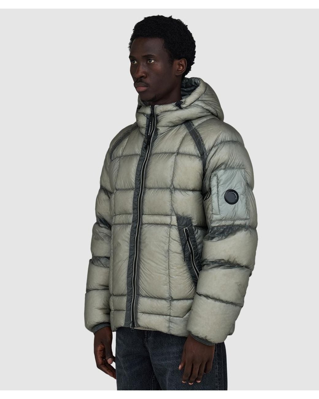 C P Company Gray D.D. Shell Down Jacket (Flint for men