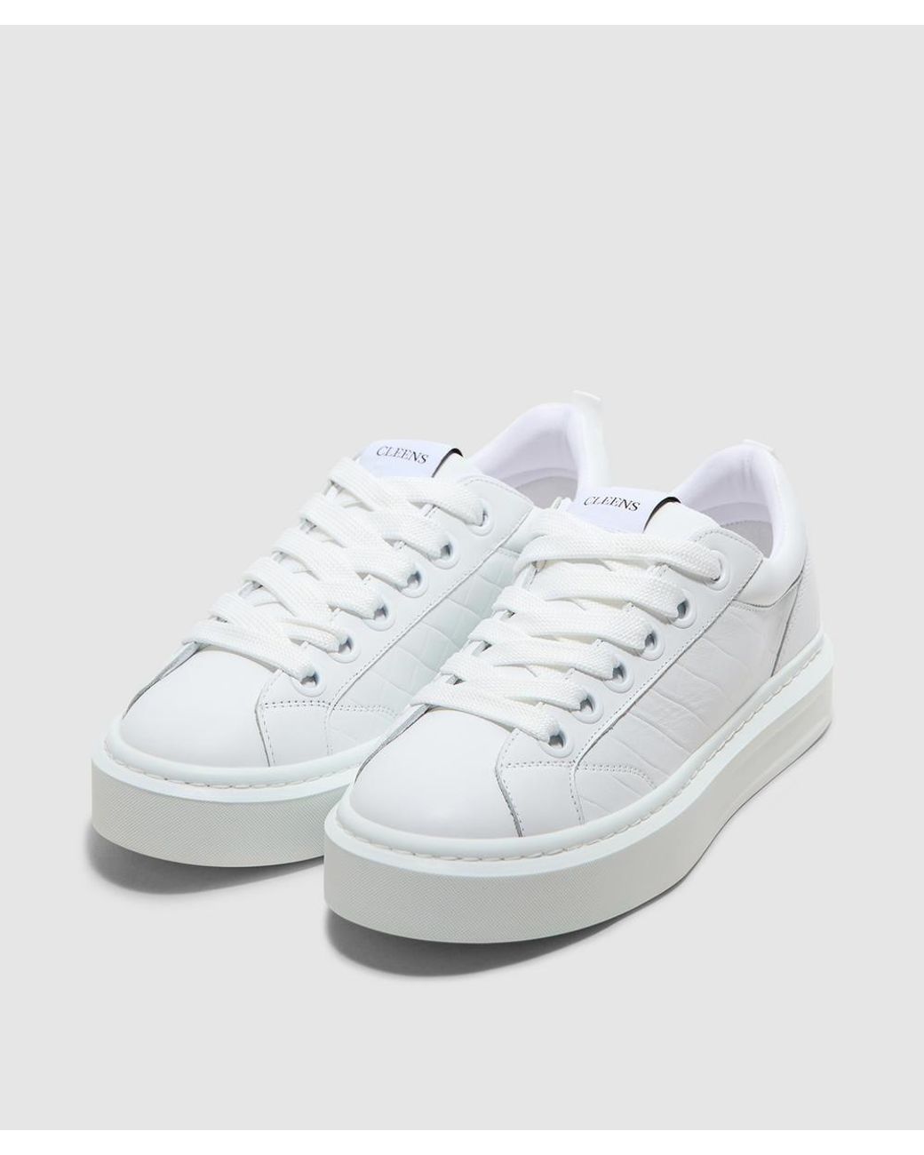 Cleens White Ace Woven Leather Sneaker (Optic for men