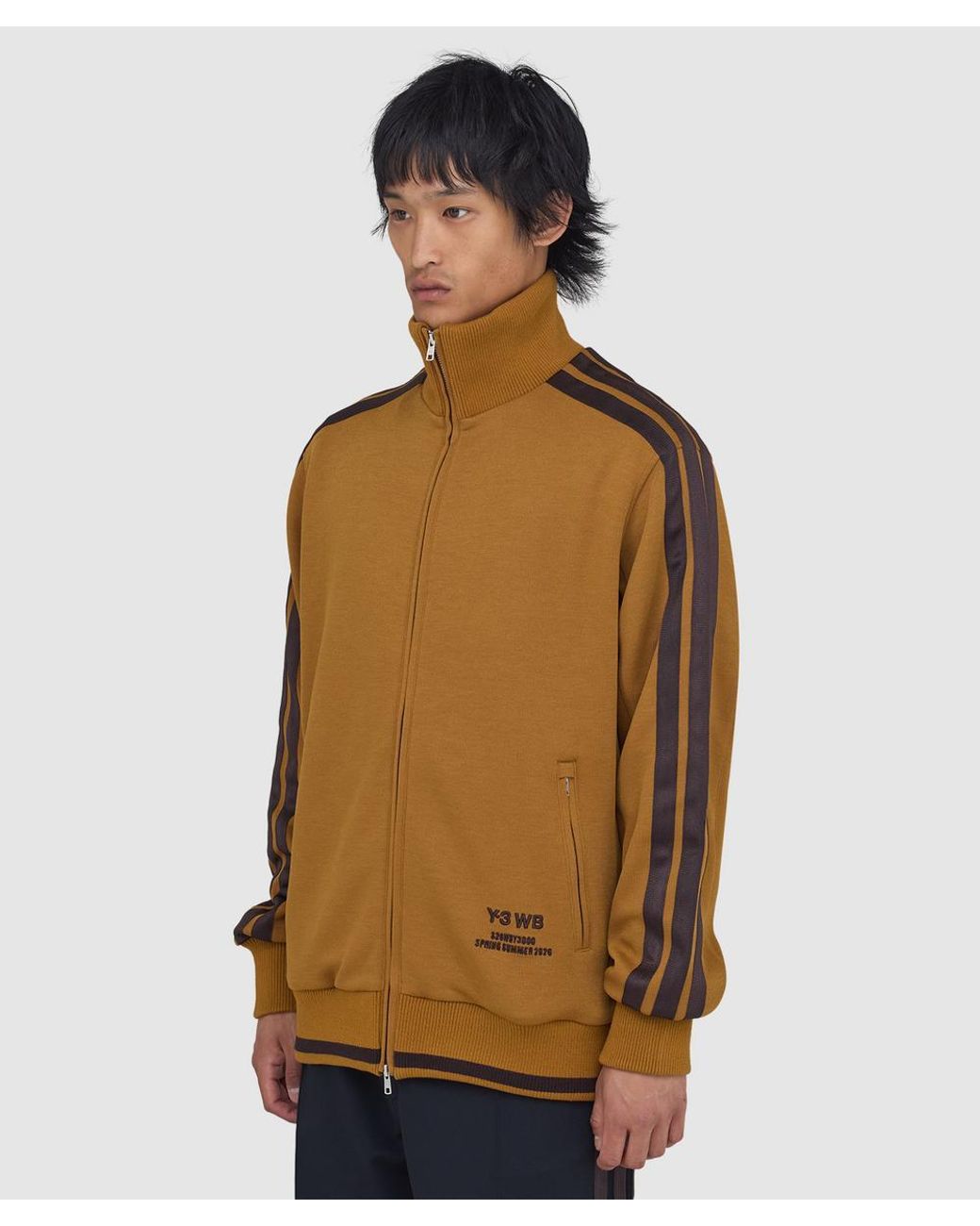 Adidas Originals Brown Y3 Track Jacket (Bronze Strata for men
