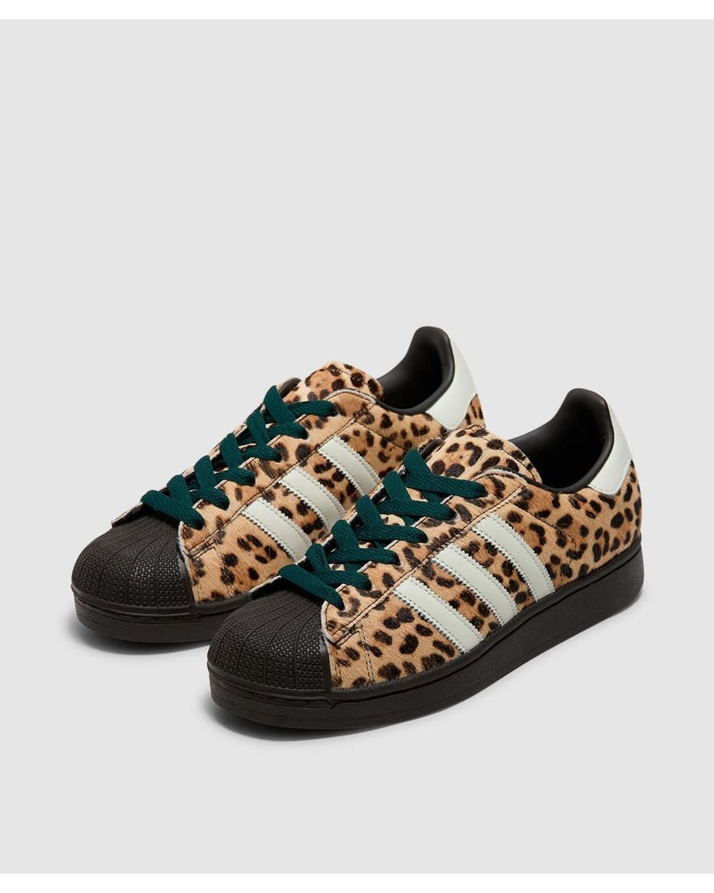 Adidas Brown Superstar Ii Sneaker (Dark/Ivory/Leopard