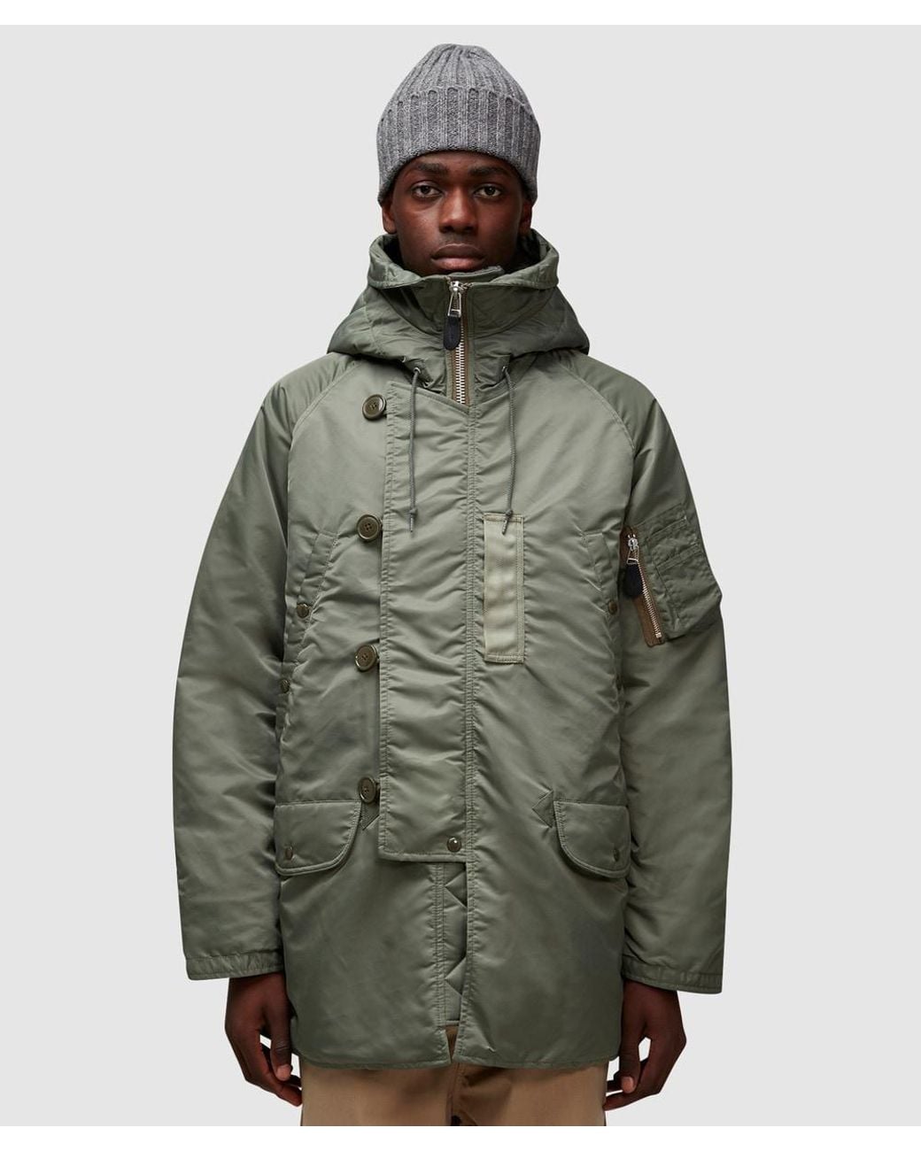 Beams Plus Green Mil Type N-3B Down Jacket for men