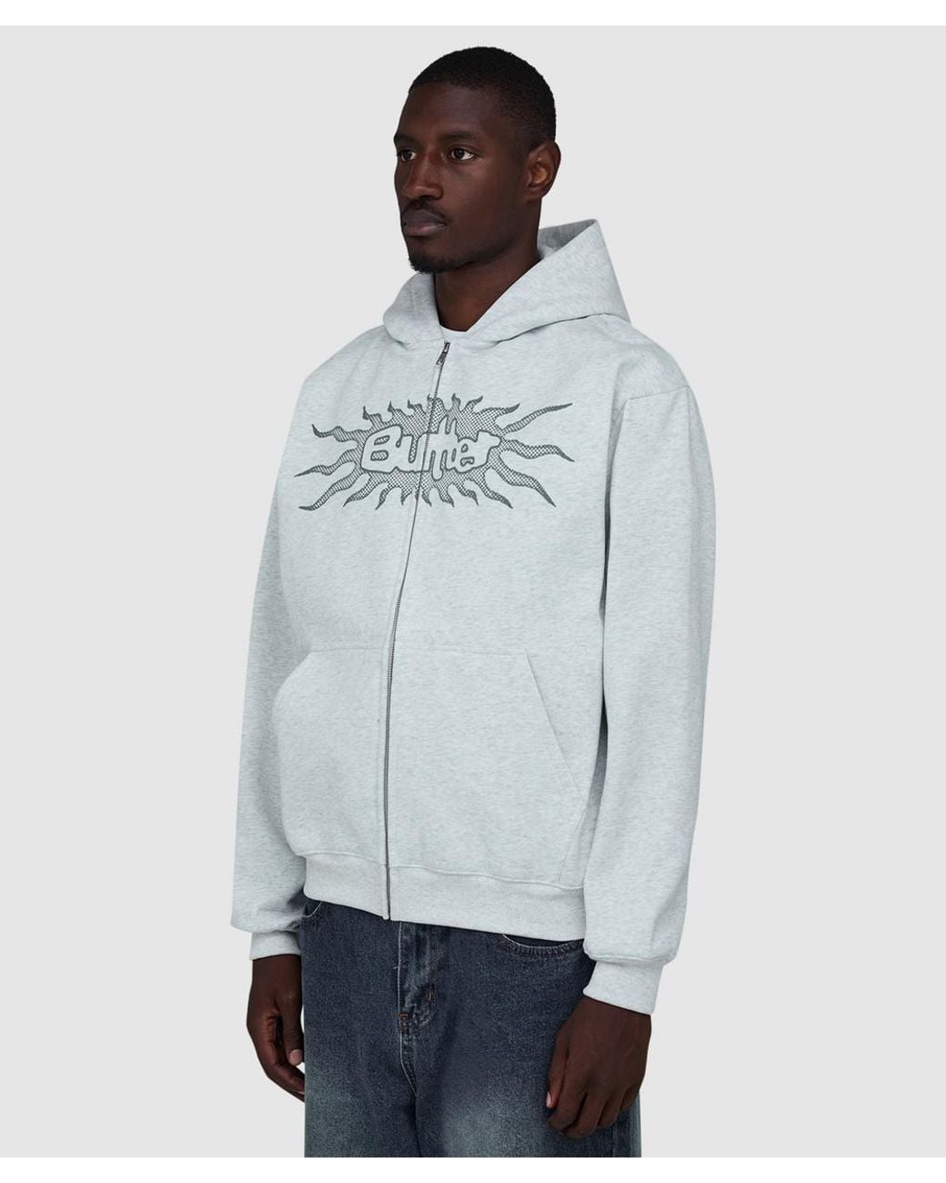 Butter Goods Blue Solar Zip Thru Hoodie (Ash for men