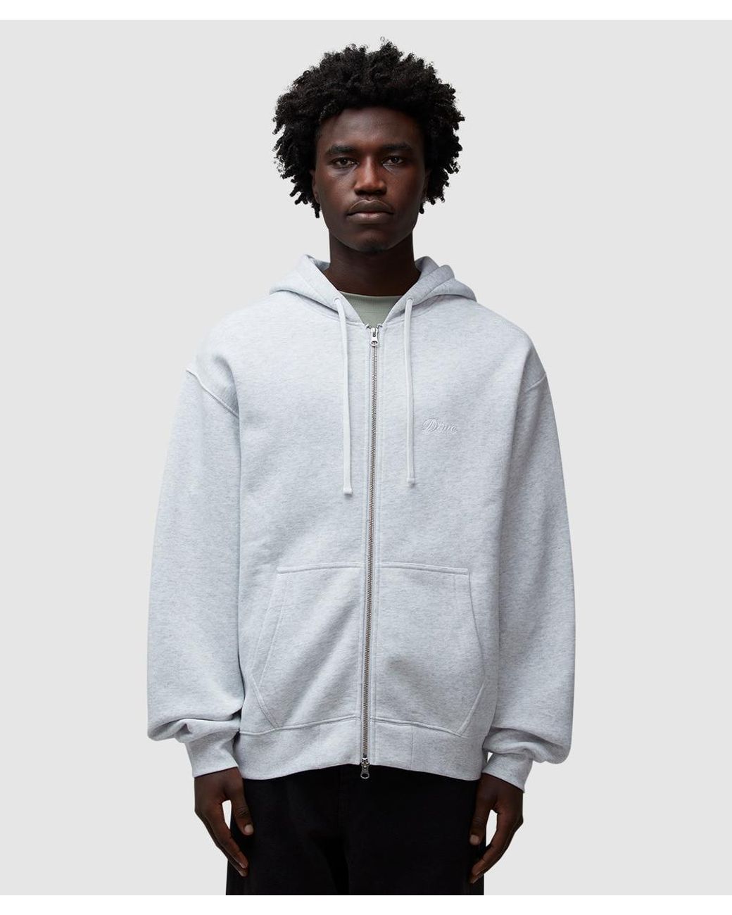 [DIME] CURSIVE ZIP-HOODIE ★大人気★ Dime Cursive Zip Hoodie Ash