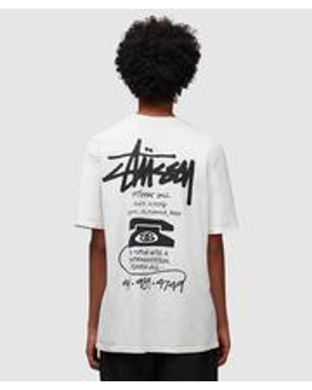 Stussy Old Phone Pigmented Dyed T-shirt in White for Men | Lyst