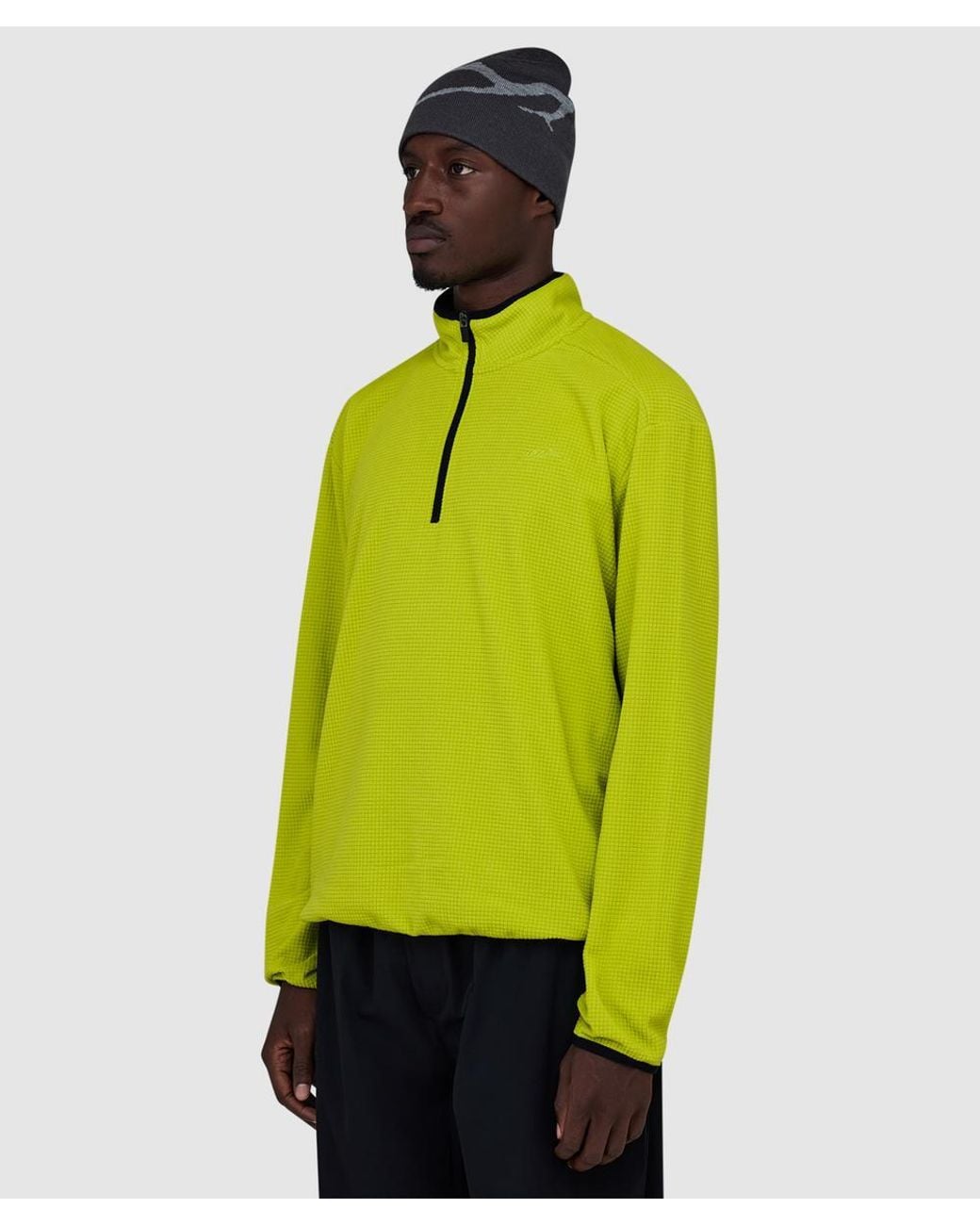 Mellow Clo Green Summit Half Zip Fleece Jacket for men