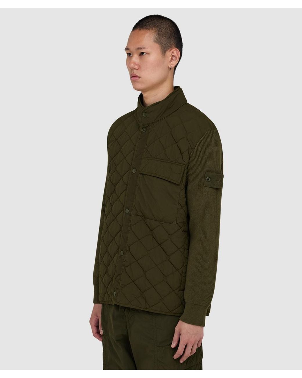 Stone Island Green Ghost Nylon Smerigliato Jacket (Khaki for men