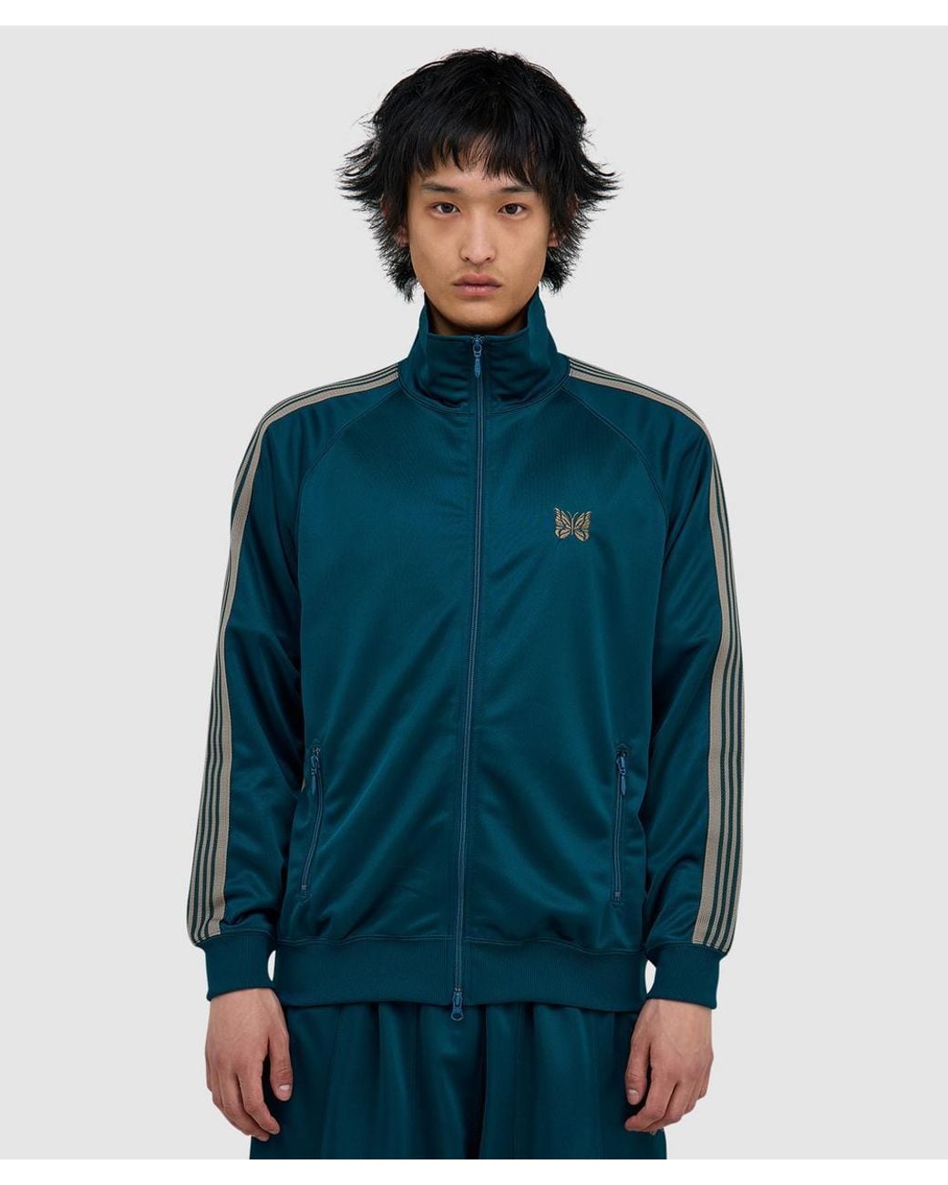 Needles Blue Poly Smooth Track Jacket for men