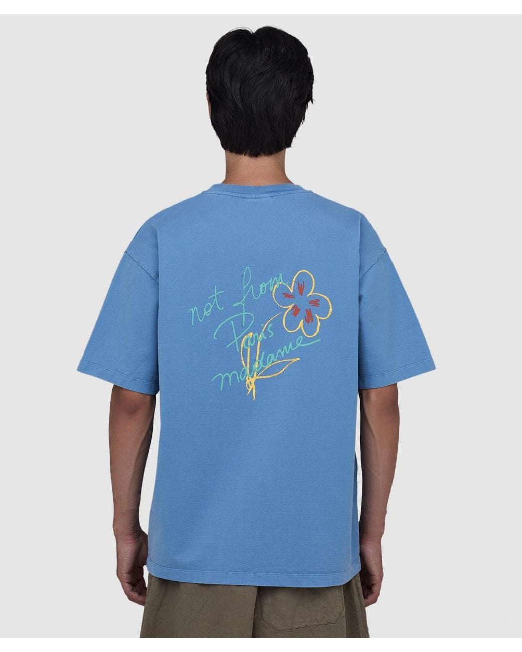 Drole de Monsieur Blue Esquisse Slogan T-Shirt (Light for men