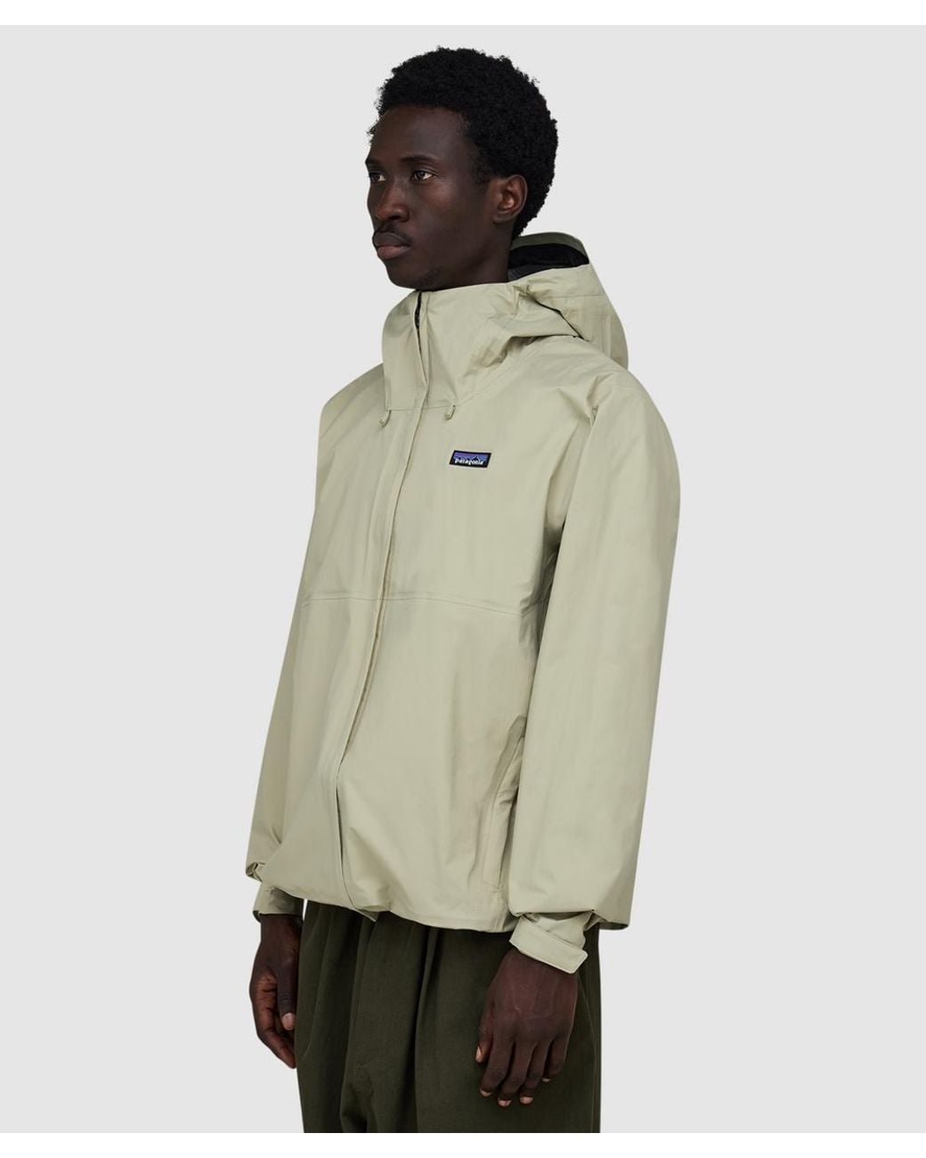 Patagonia Green Torrentshell 3L Rain Jacket (Weathered Stone for men