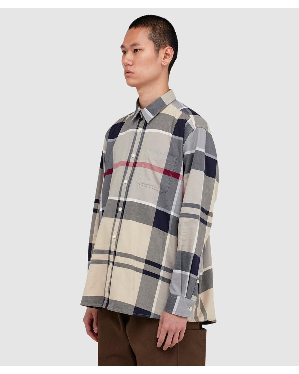 Barbour Gray Renford Oversized Tartan Shirt (Dress Tartan for men