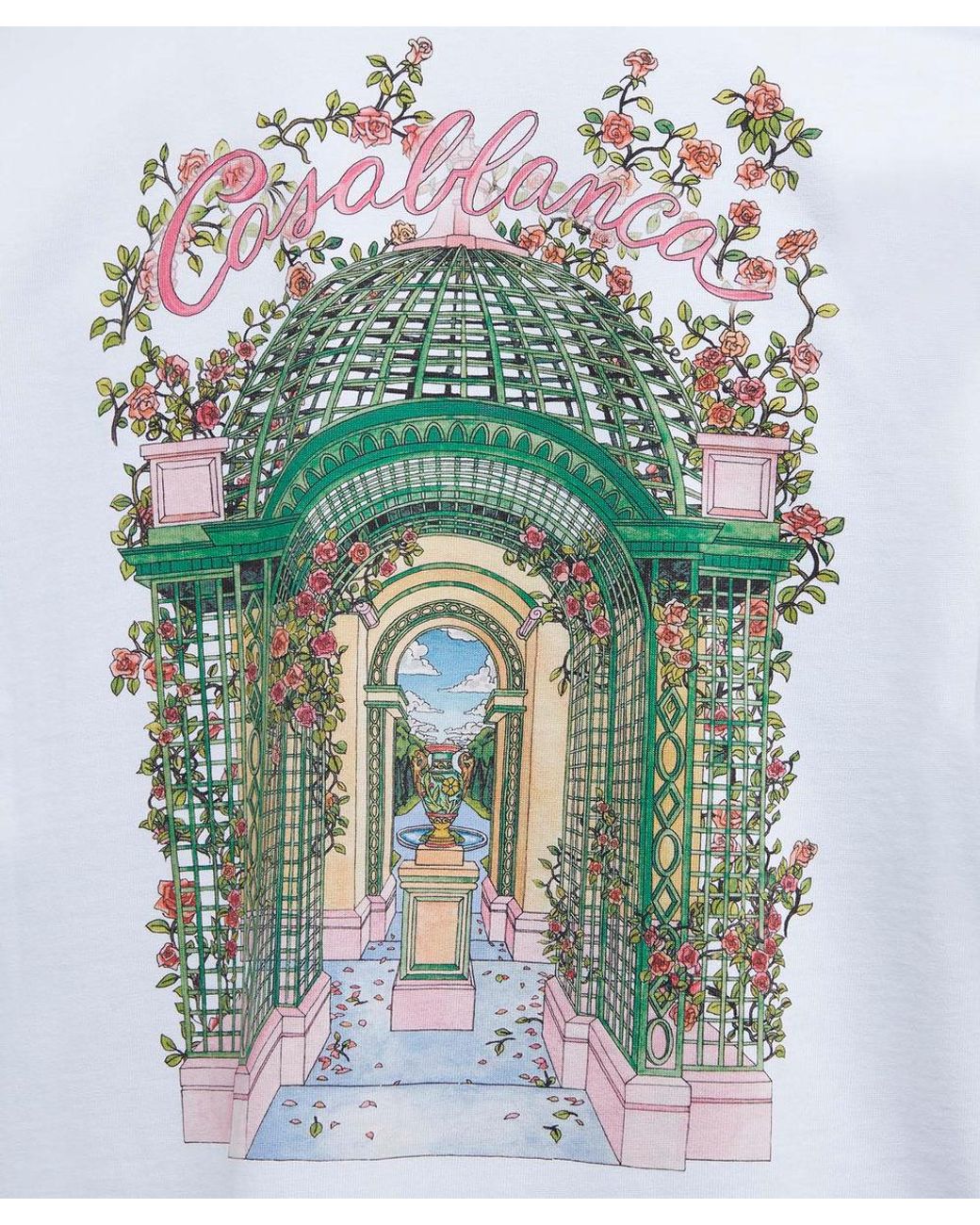 CASABLANCA L'amour En Fleur Printed T-shirt in White for Men
