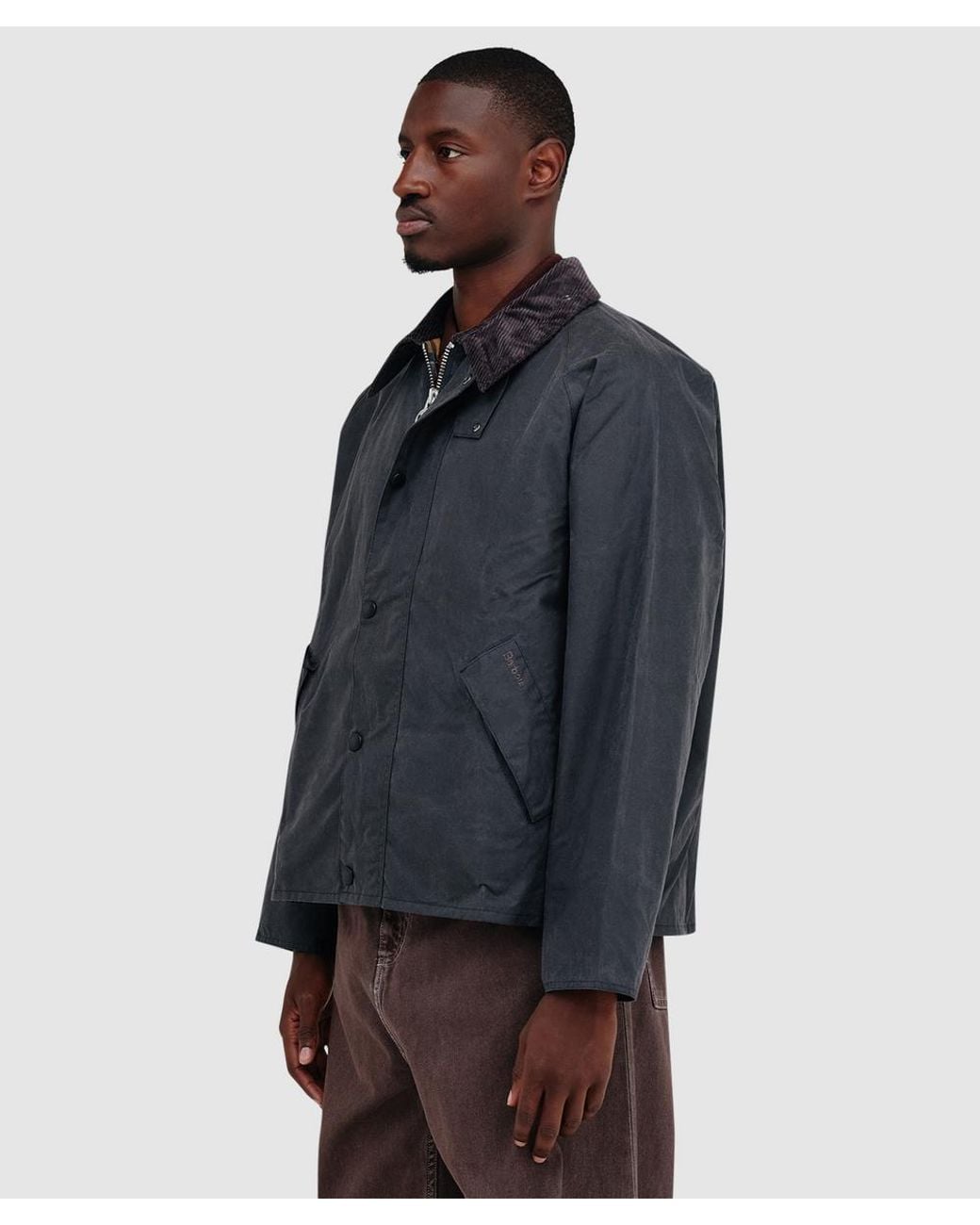 Barbour Blue Oversized Transport Wax Jacket for men