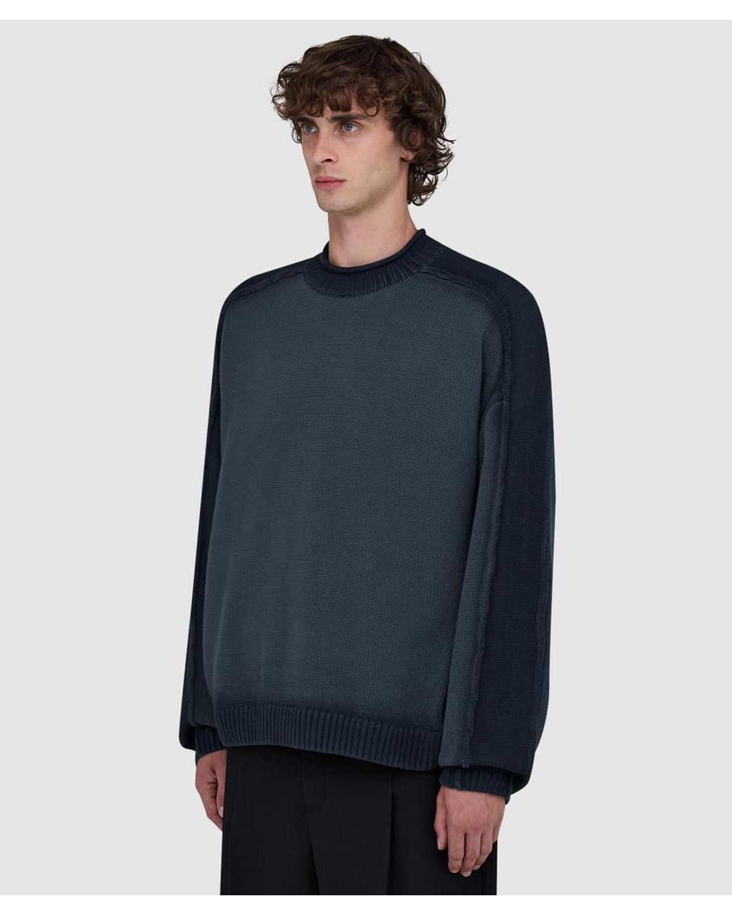 About Blank Blue Spray Dye Knit Sweater for men