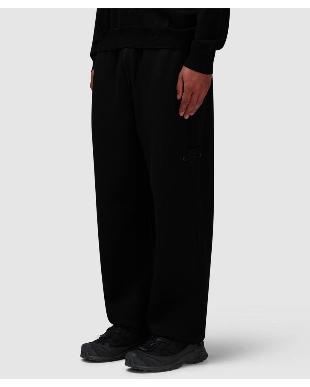 Stone Island Black Ghost Cotton Wool Fleece Sweatpant for men