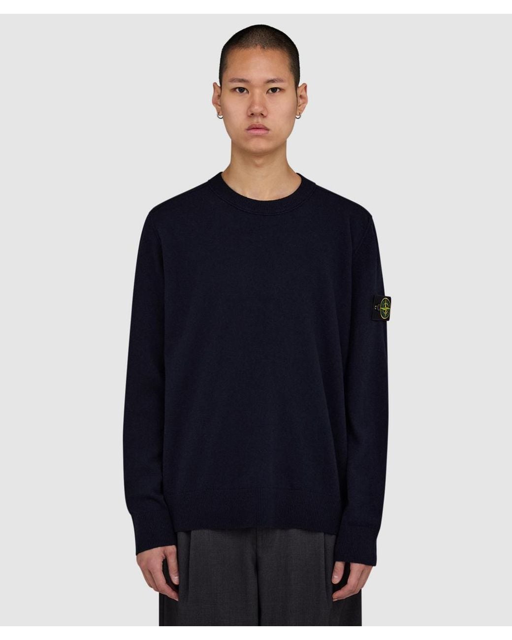 Stone Island Blue Light Rws Geelong Wool Polo Shirt for men