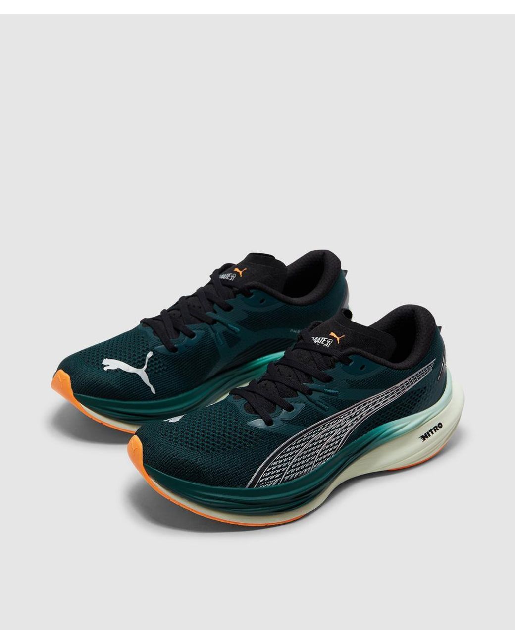 PUMA Green Deviate Nitro 3 Sneaker Terrain-Heat Fire for men