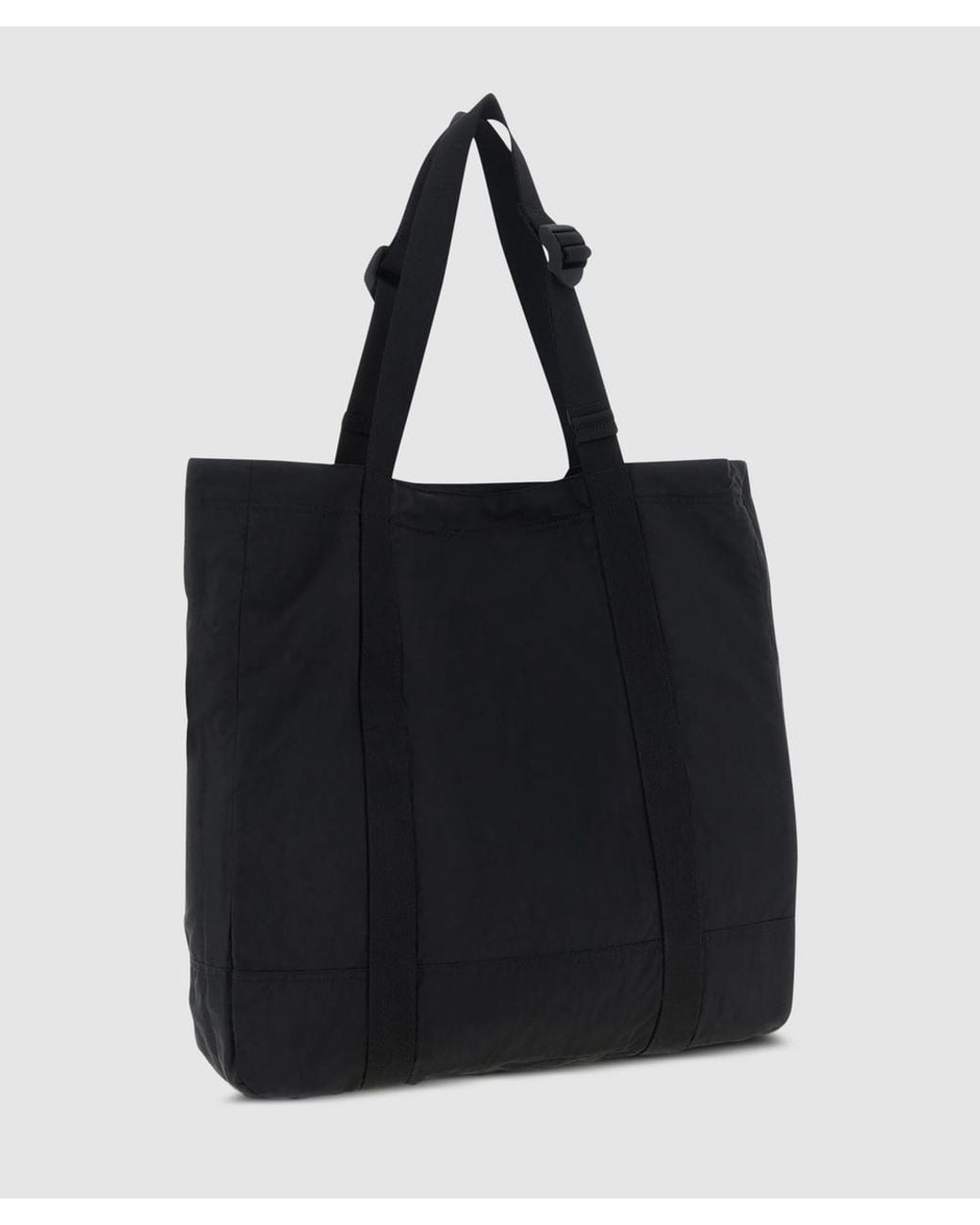 Stone Island Black Coated Metal Econyl Tote Bag