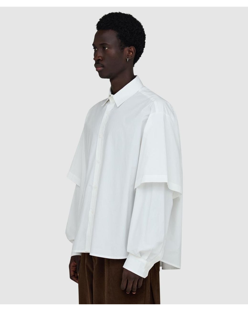 Estudio Niksen White Button Up Layered Shirt for men
