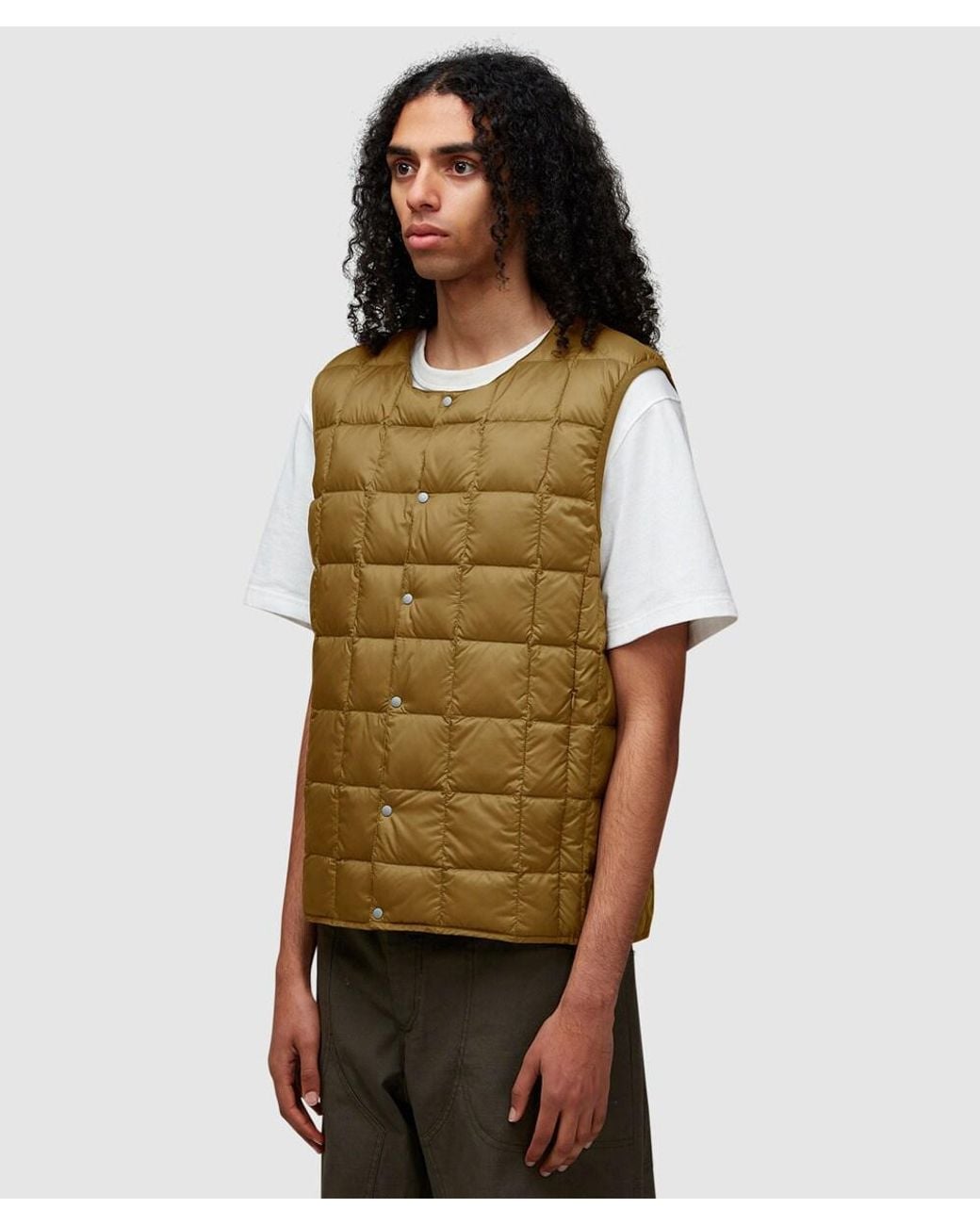 Taion Natural Crew Neck Down Vest Gilet for men