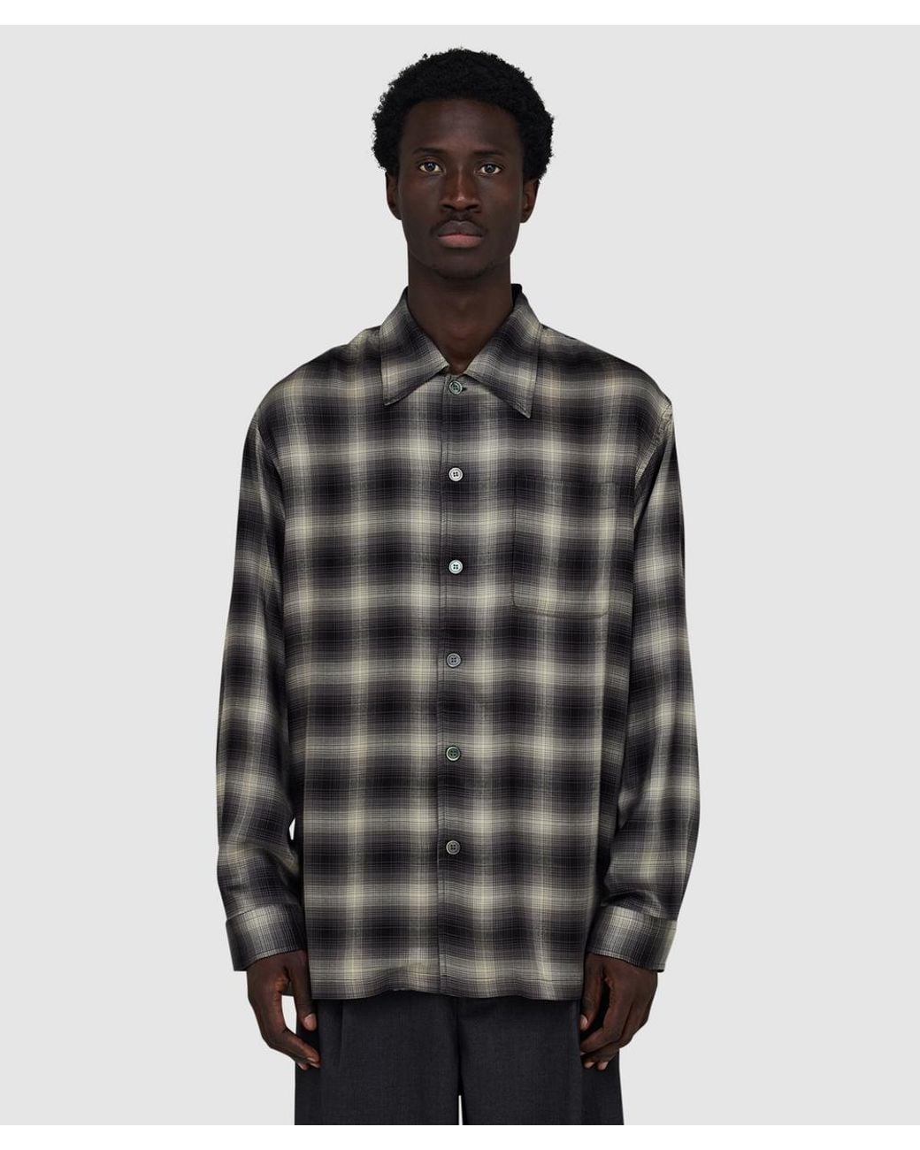 Our Legacy Black Every Shirt (Taos Check Saloon Tencel for men