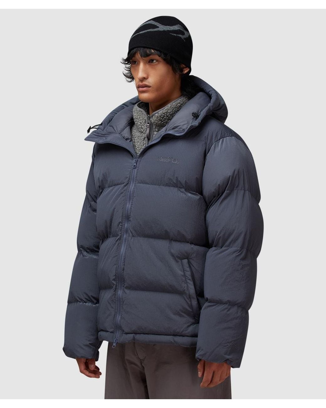 Mellow Clo Blue Summit Puffer Jacket (Charcoal for men