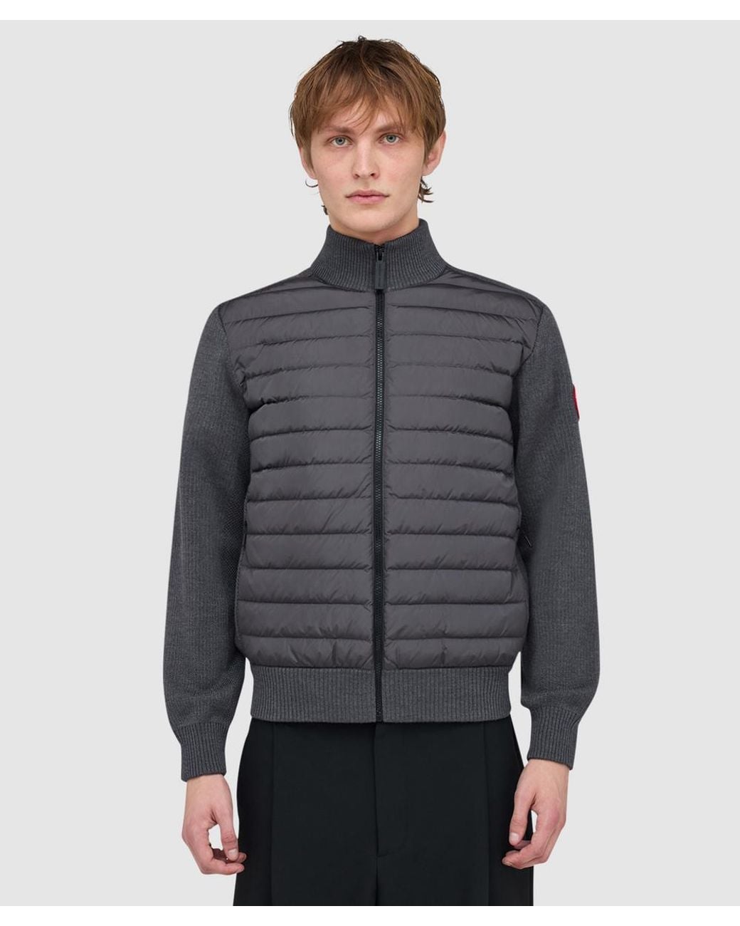 Canada Goose Brown Hybridge Knit Jacket Gris De Fer for men