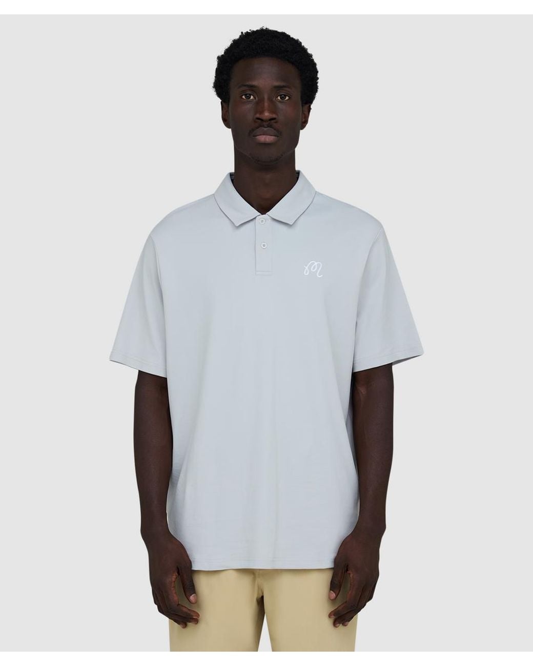 Malbon Golf White Fairway Polo Shirt (Micro Chip for men