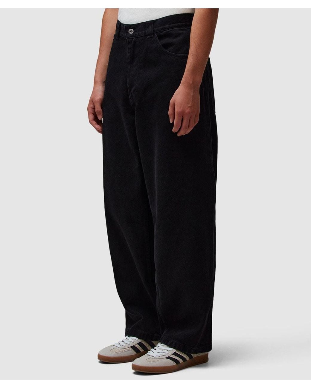 POLAR SKATE Black Baggy High-Waisted Tapered Denim Pants for men