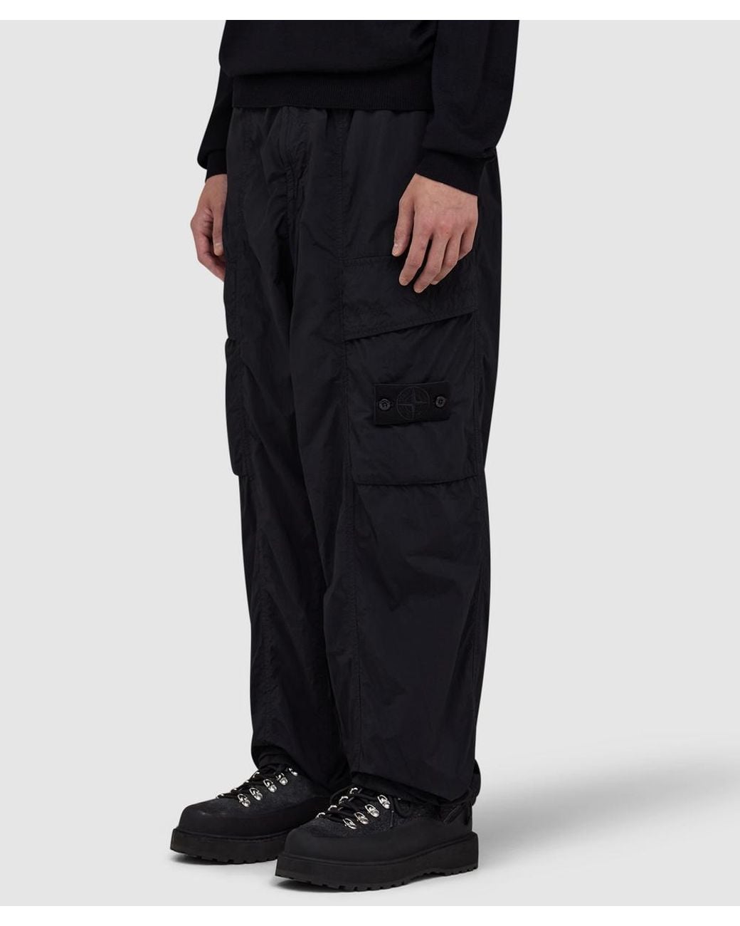Stone Island Black Ghost Nylon Smerigliato Cargo Pant for men