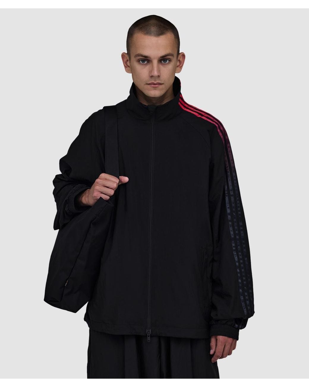 Y-3 Black Gradient Three Stripe Track Jacket for men
