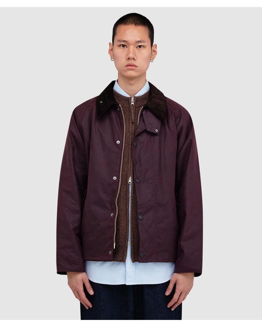 Barbour Oversized Transport Wax Jacket (Bordeaux in Purple for Men