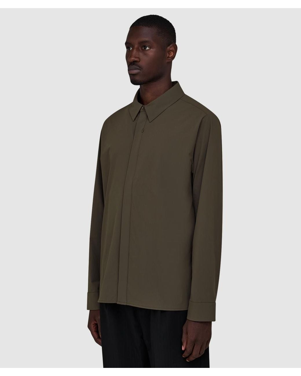 Hiking Patrol Green Align Button Up Shirt (Smoky for men