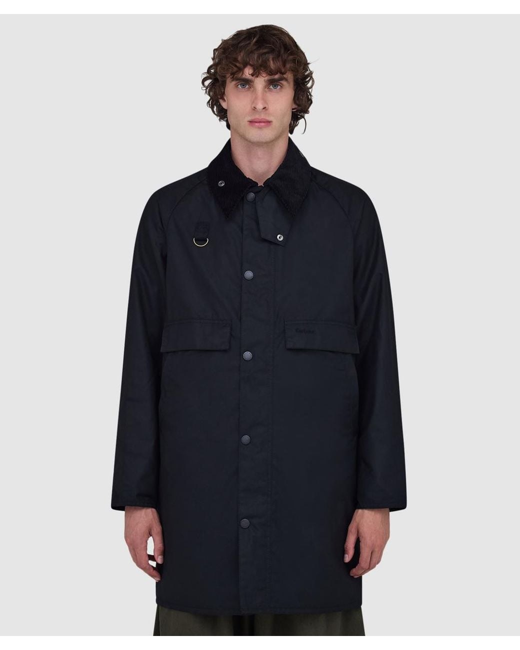 Barbour Blue Long Spey Wax Jacket for men