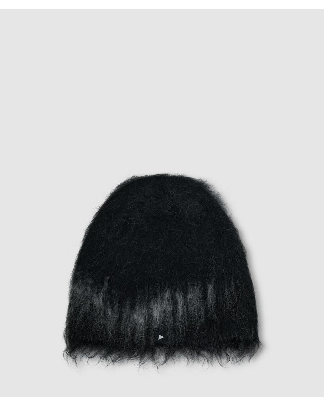And Wander Black Jacquard Shaggy Knit Cap