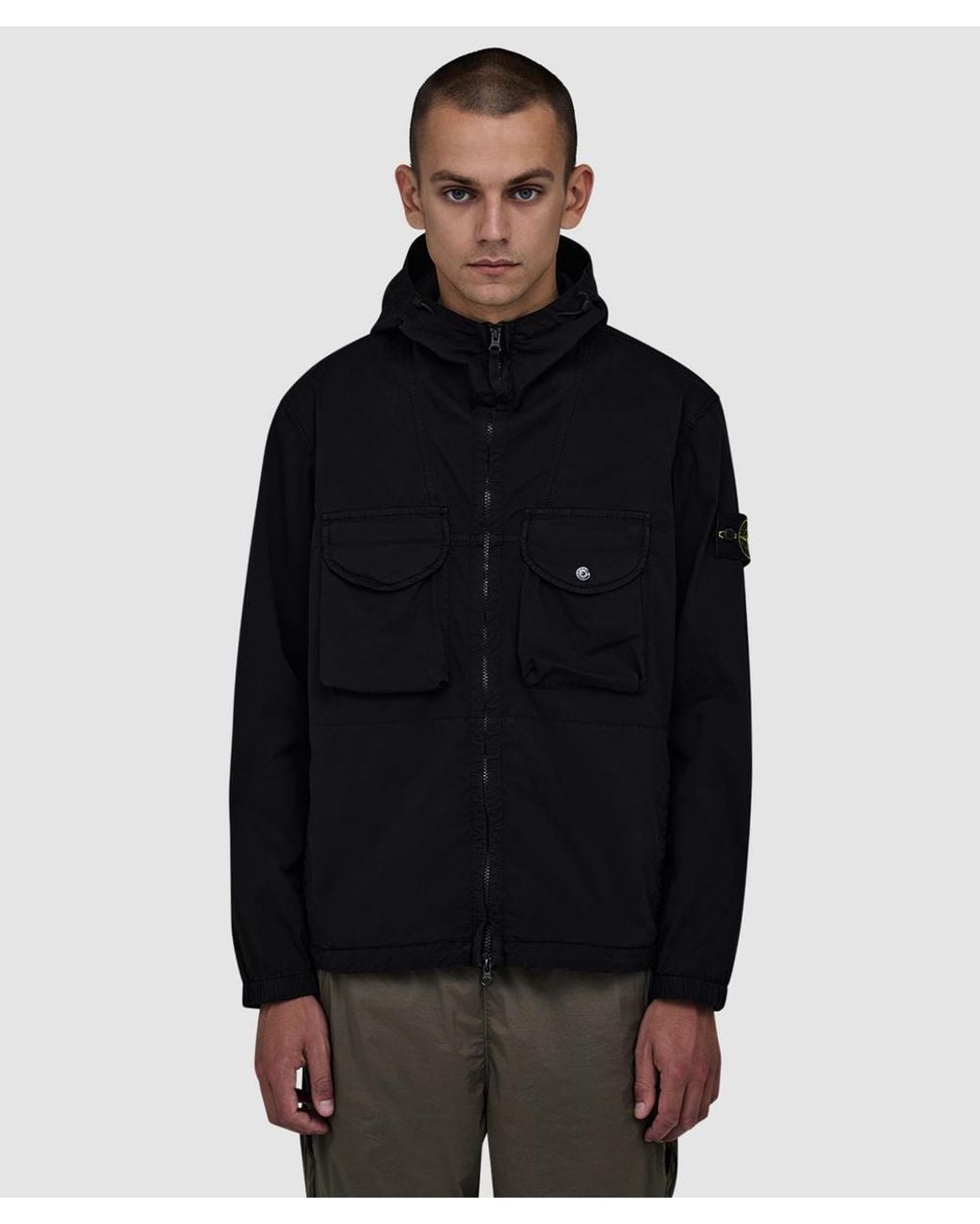 Stone Island Blue Stretch Organic Cotton Jacket for men