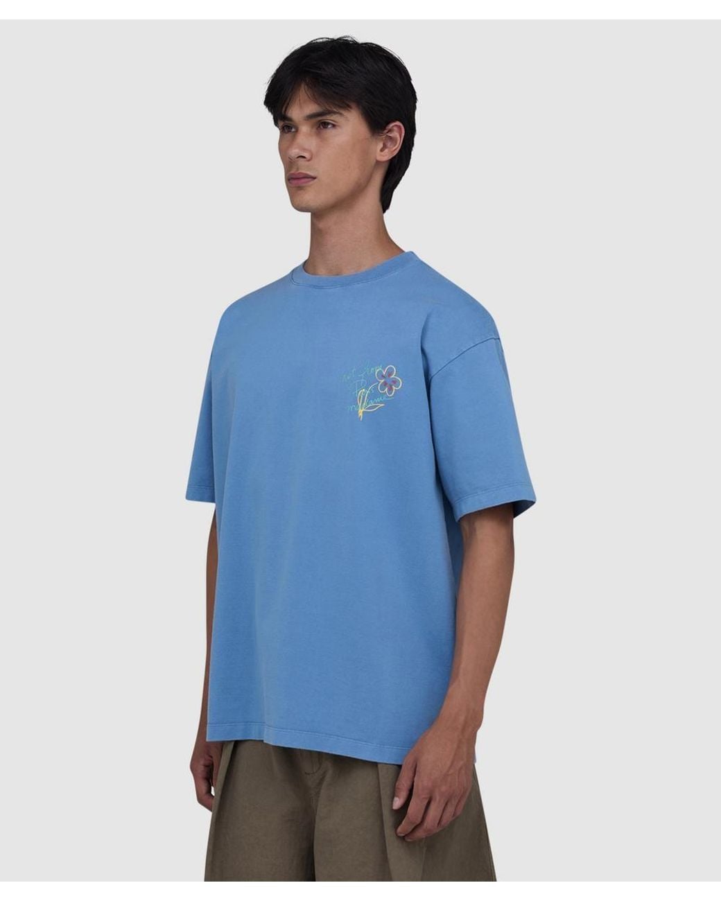 Drole de Monsieur Blue Esquisse Slogan T-Shirt (Light for men