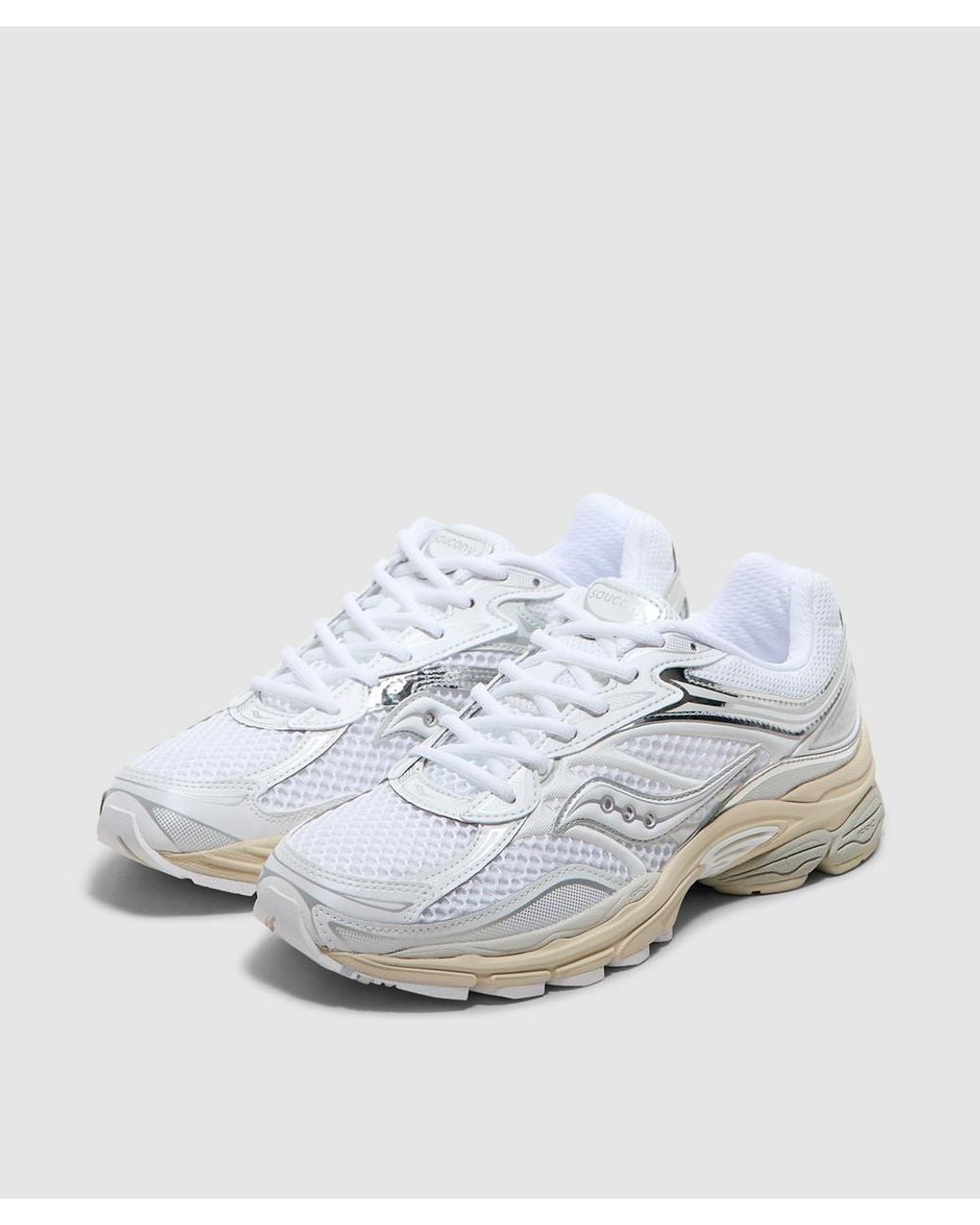 Saucony White Progrid Omni 9 Sneaker /Eggshell for men