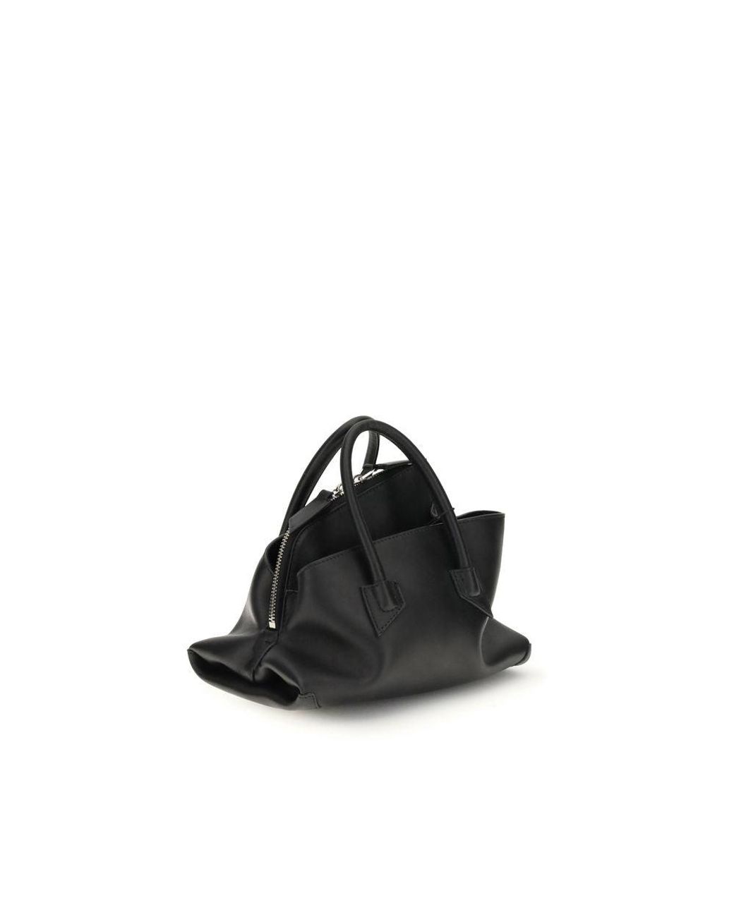 The Attico Black La Passeggiata Mini Leather Shoulder Bag