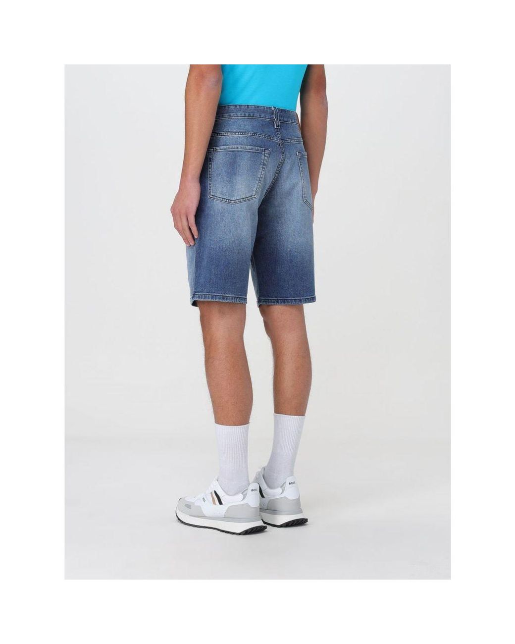 Boss Blue Denim Shorts for men