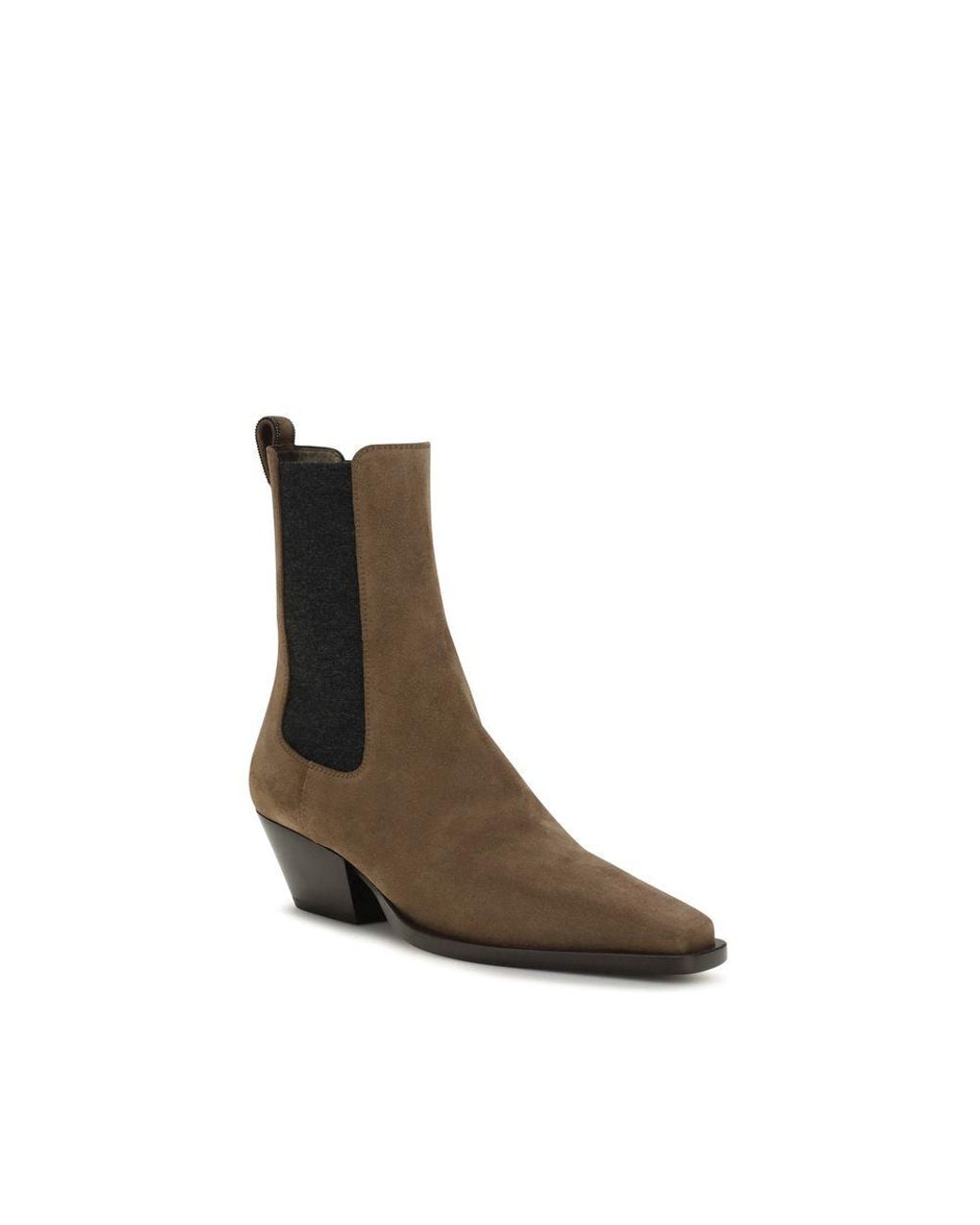 Brunello Cucinelli Brown Calf Leather Bos Taurus Ankle Boots