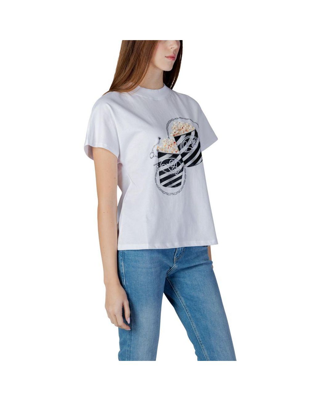 Guess Blue White Cotton T