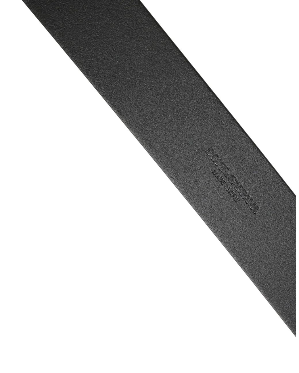 Dolce & Gabbana Black Calf Leather Silver Metal Buckle Belt for men